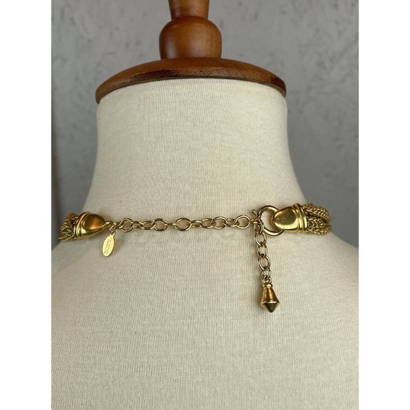 Vintage Gold Tone Carolee Necklace Talbots Multi-strand Adjustable - Picture 2 of 6